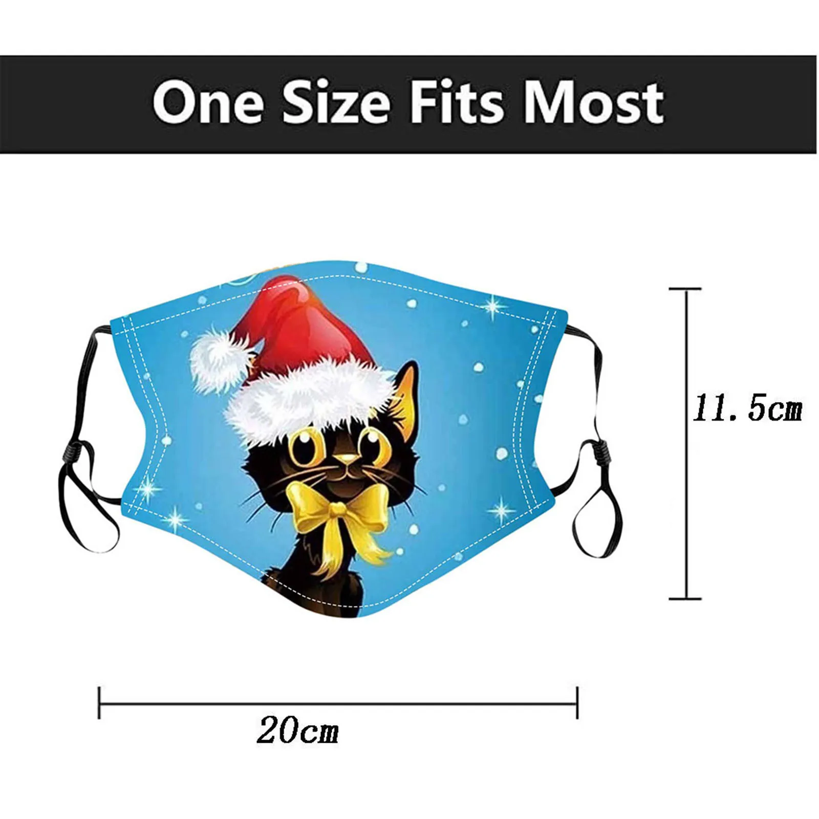 

1pc Mouth Masks for Happy New Year Cat Printed Mask Washable Earloop Mask Headband Mascarilla reutilizable Face sunscreen masque