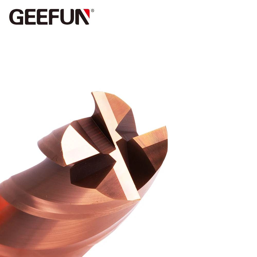 

JF HRC58 GEEFUN GEN Carbide End Mill 4F Milling cutter Alloy Tungsten Steel tool TISIN Coated CNC maching end mill