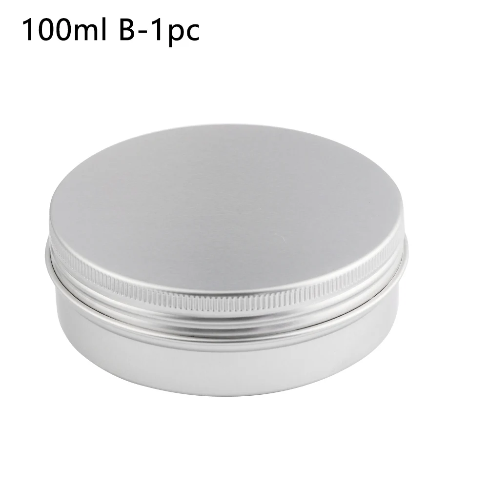 100ml B-1pc 10/15/30/50/60/80 мл пустые Алюминий банки многоразовый Косметический Горшок фарфоровый кувшин верхний крем мазь образец со слезоточивым газом Кепки макияж коробочка с воском - Цвет: 100ml B-1pc