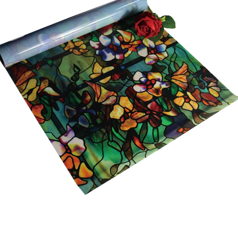 Статическая пленка на окна Камелия декоративная стеклянная наклейка для ванной