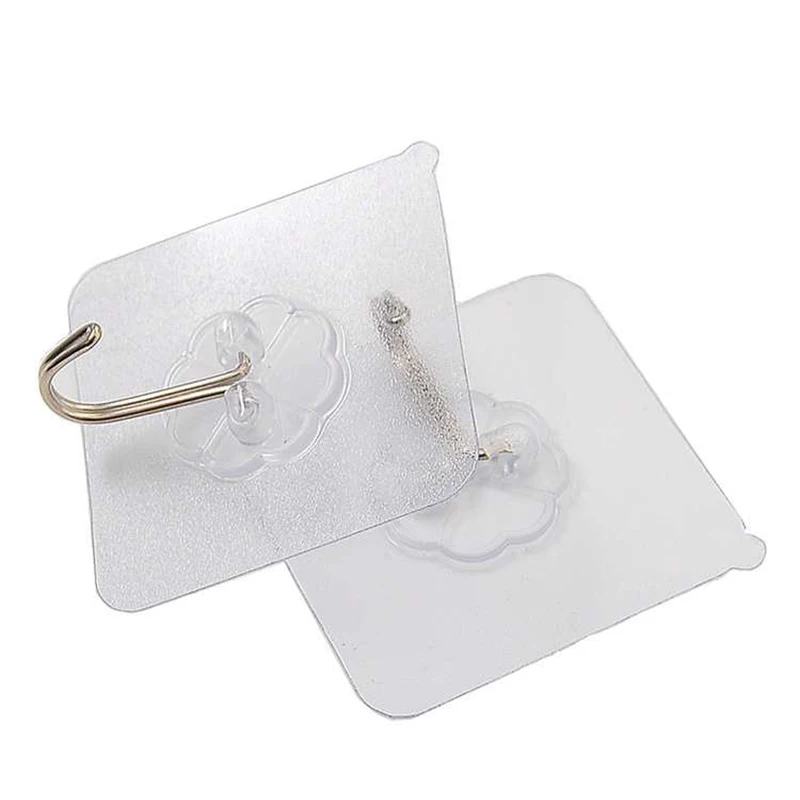 

10pcs 6x6cm Wall Hooks Strong Transparent Suction Cup Sucker Hanger Kitchen Bathroom Adhesive Hook Organizer Home Accessories