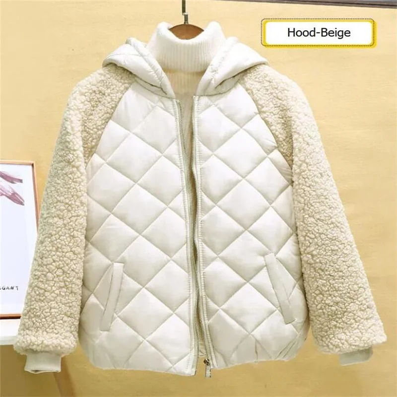 Зимнее женское пальто из ягненка Повседневная Верхняя одежда на молнии с