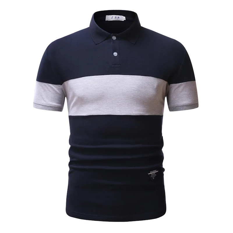 Рубашка поло мужская летняя классическая хлопок короткий рукав дышащая в стиле