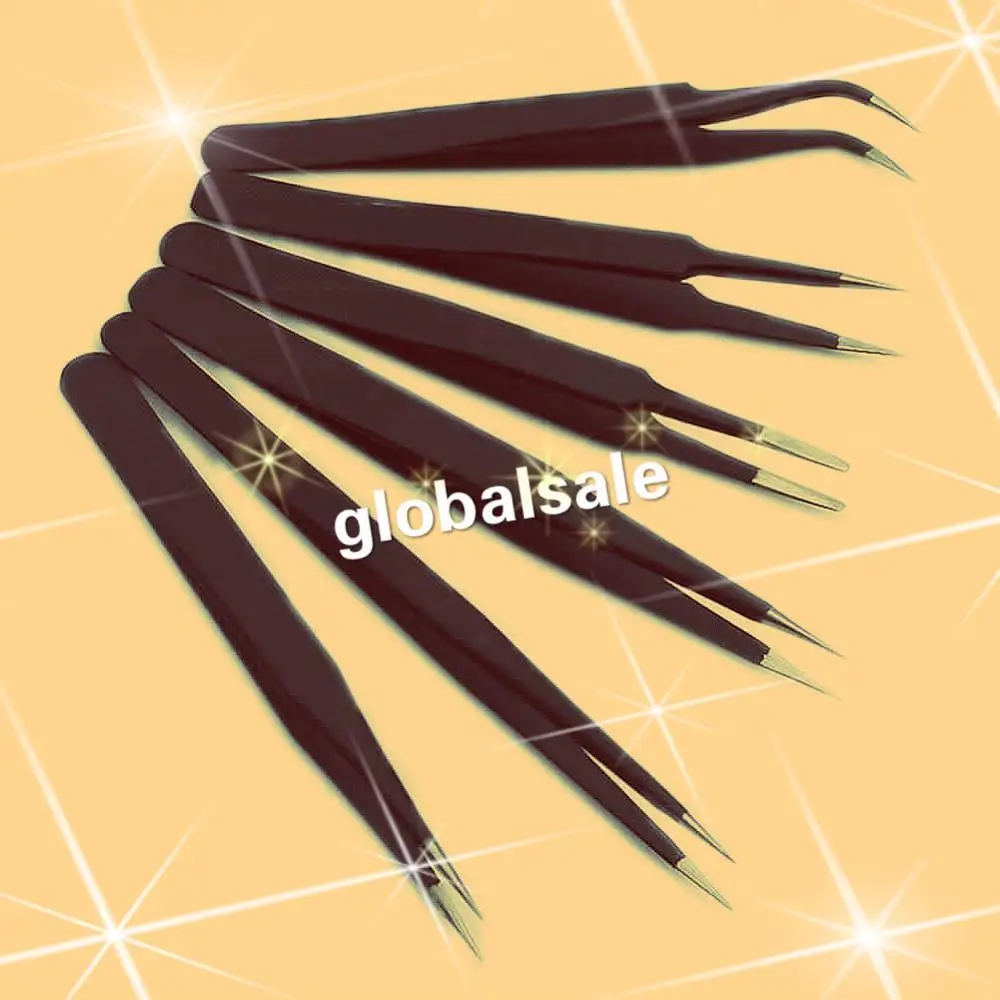 Бесплатная доставка 6 шт. безопасный антимагнитный Пинцет ESD из нержавеющей стали