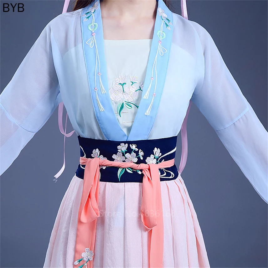 Традиционное китайское Новогоднее женское сказочное платье Hanfu народные