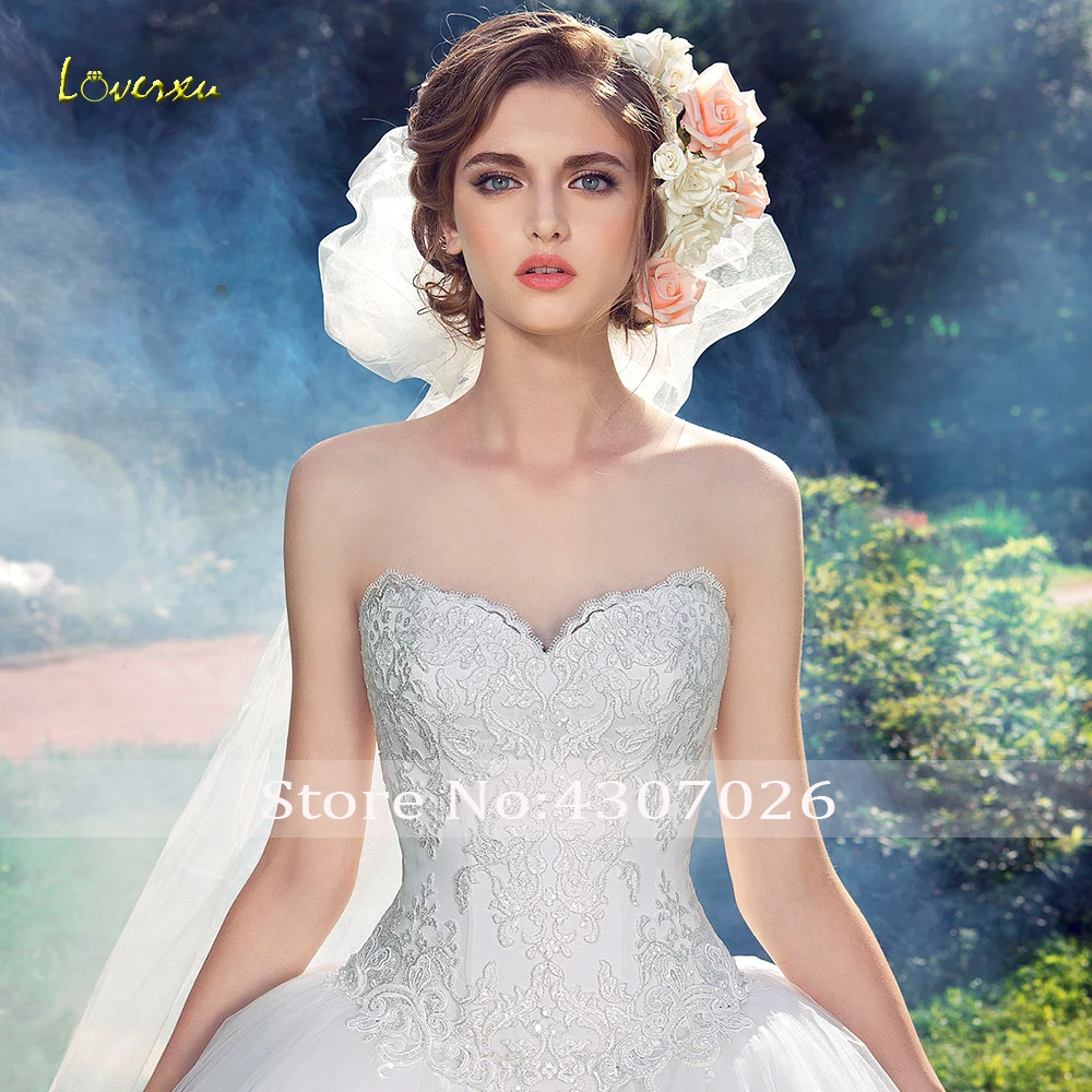 Loverxu милое бальное платье свадебные платья 2019 Шикарные аппликации без рукавов с