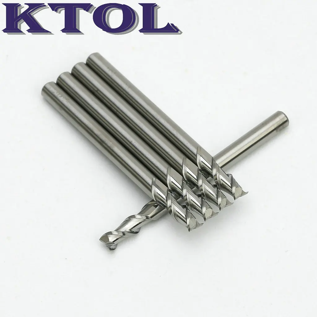 

3.175x6mm 2 Flute Carbide Tungsten Steel Milling Cutter CNC Router Bits for Aluminum Machining Center, Aluminium Mill Bit Tools