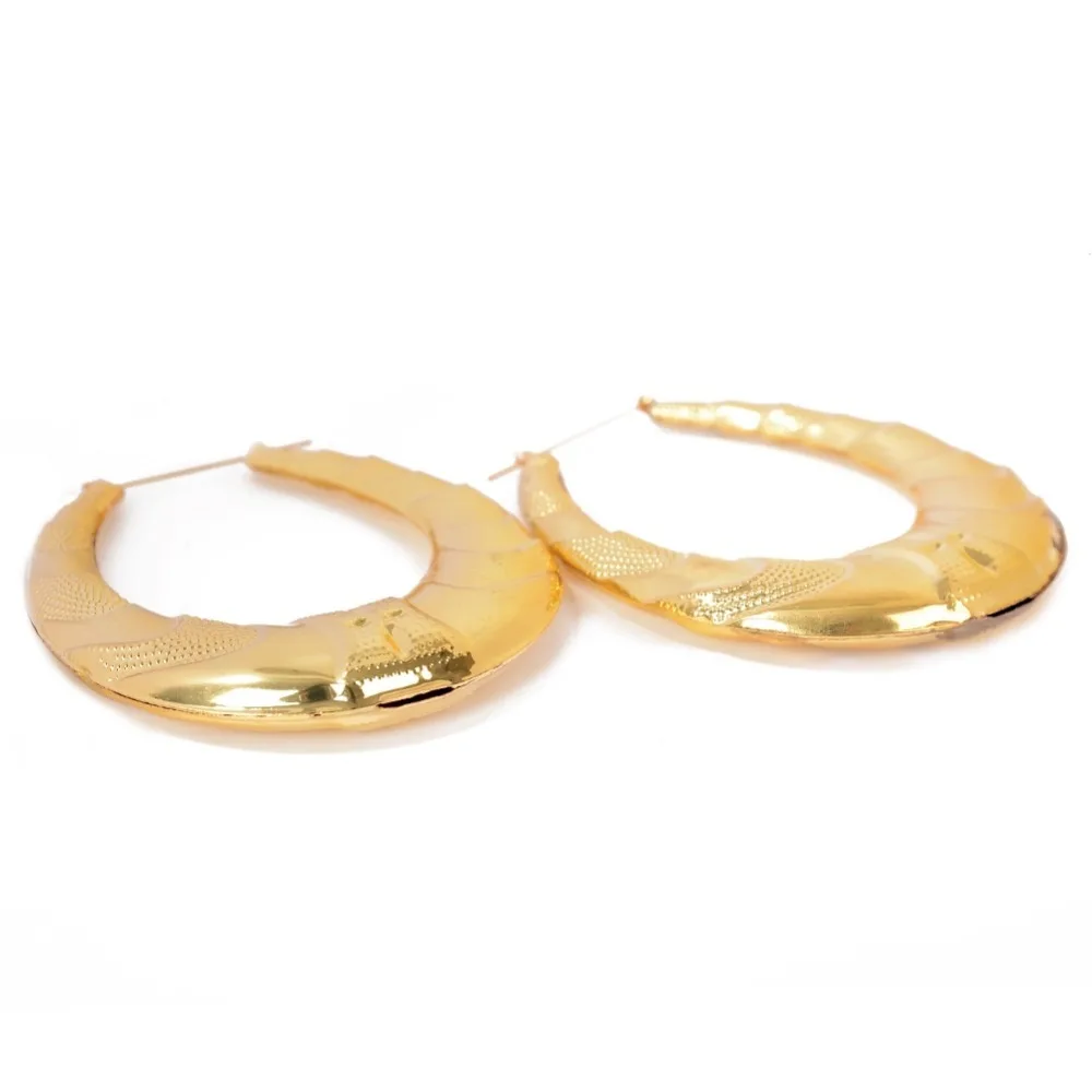 Серьги Brincos Para As Mulheres, большие бамбуковые серьги-кольца, Золотые серьги в стиле хип-хоп для девушек, большие круглые серьги-гвоздики для клуба уличных танцев