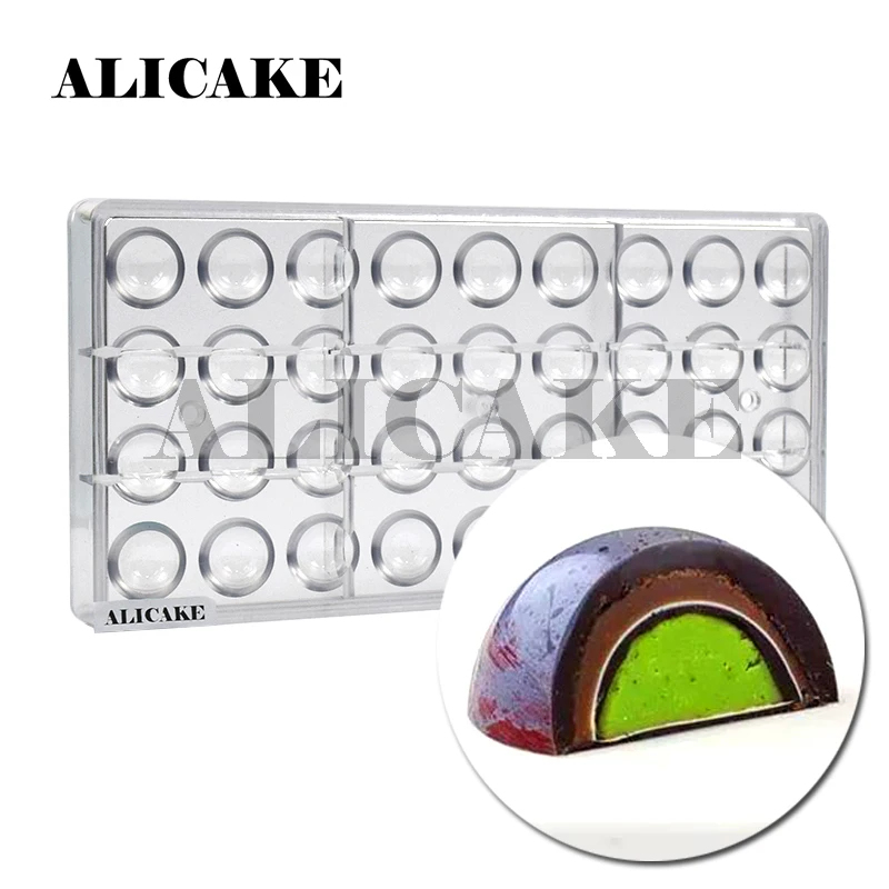 

36 ячеек, 20 мм, сфера толщиной поликарбонатные формы для шоколада для хлебобулочных тортов, формы для шоколада, инструменты для выпечки конди...