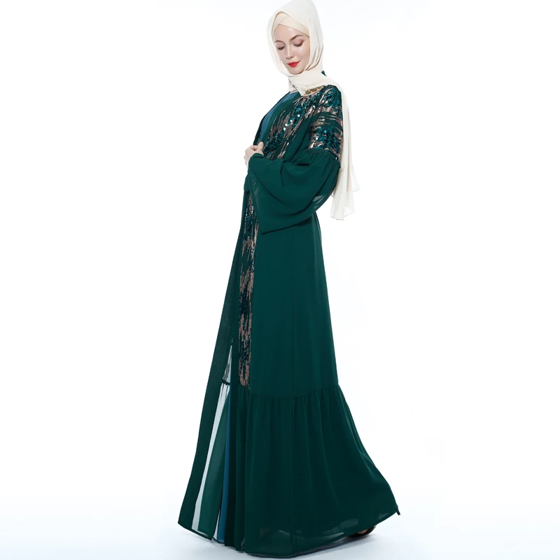 Женское кимоно abaya с пайетками Дубайский Мусульманский платье хиджаб