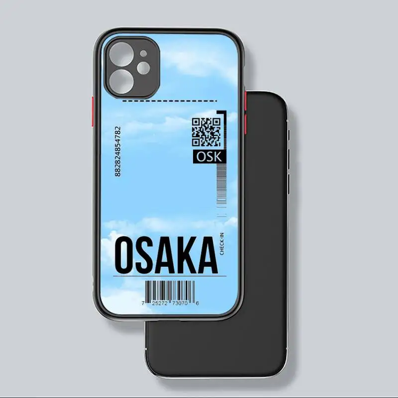 

Clouds Sky air Ticket Phone Case black matte transparent For iPhone 7 8 x xs xr 11 12 pro plus mini max Clear Funda