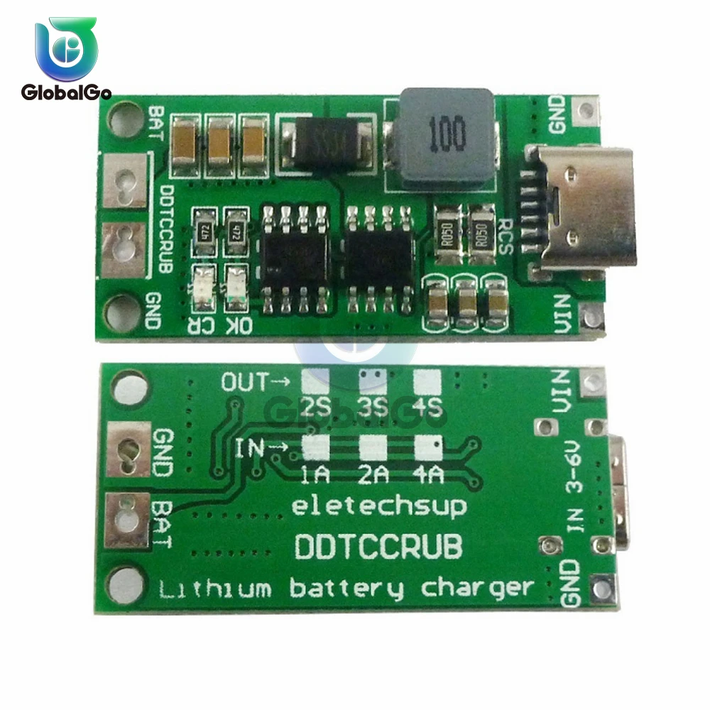 

Multi-Cell 2S 3S 4S Type-C To 8.4V 12.6V 16.8V Step-Up Boost LiPo Polymer Li-Ion Charger 7.4V 11.1V 14.8V 18650 Lithium Battery