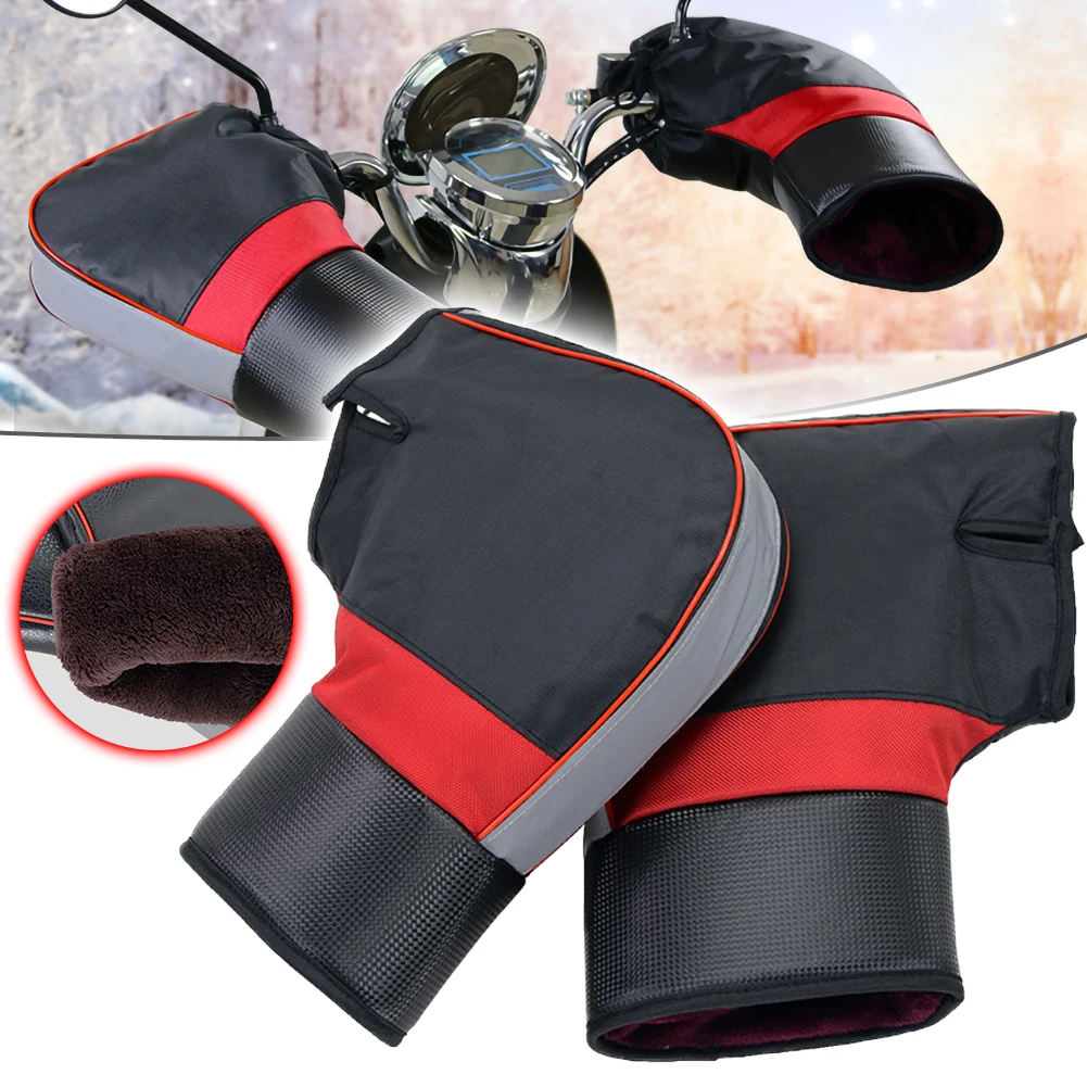 

Motorcycle Handlebar Winter Thick Warm Thermal Cover Gloves Rainproof Riding Gloves for Motorcycles, Scooters and Snowmobiles