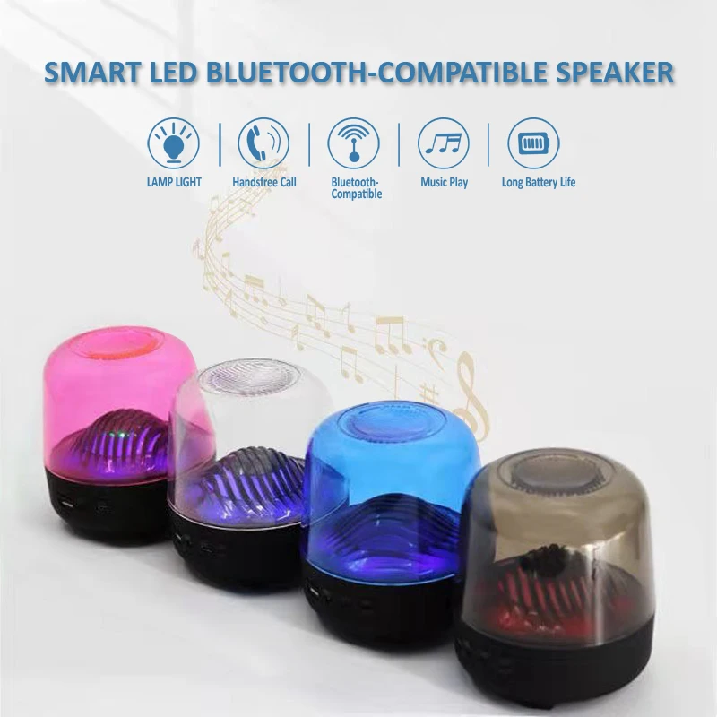 

Portable Bluetooth-Compatible Speaker RGB Light BT 5.0 Stereo Music Surround Wireless Speakers with TF Card & AUX Audio Input