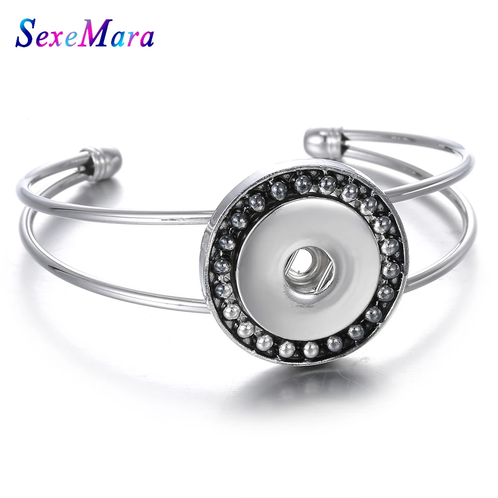 Новые украшения с кнопкой из металла браслет кнопками подходит 18 мм кнопки