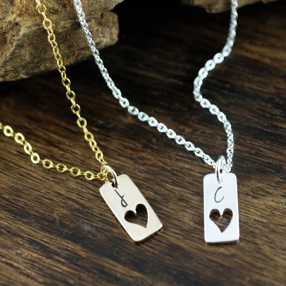 FYW заказное розовое ожерелье с золотыми буквами бар кулон