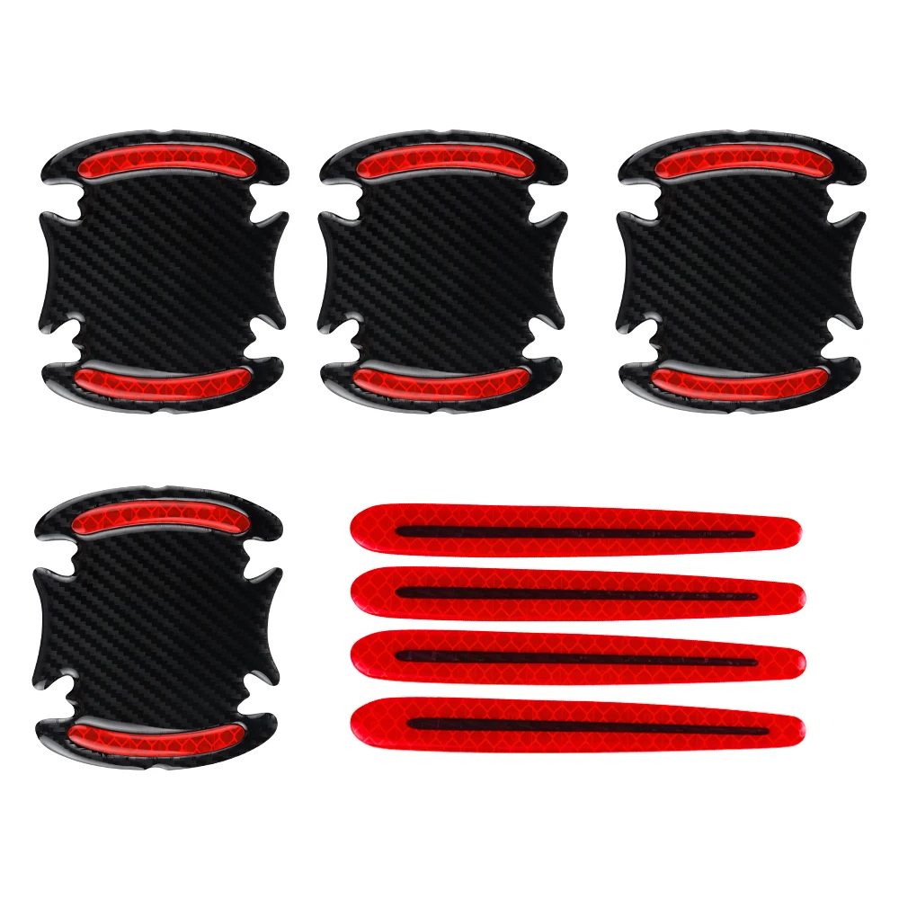 

8Pcs Car Door Cup Handle Paint Scratch Protector Sticker 3D Carbon Fiber Universal Auto Door Handle Scratch Protection Cover