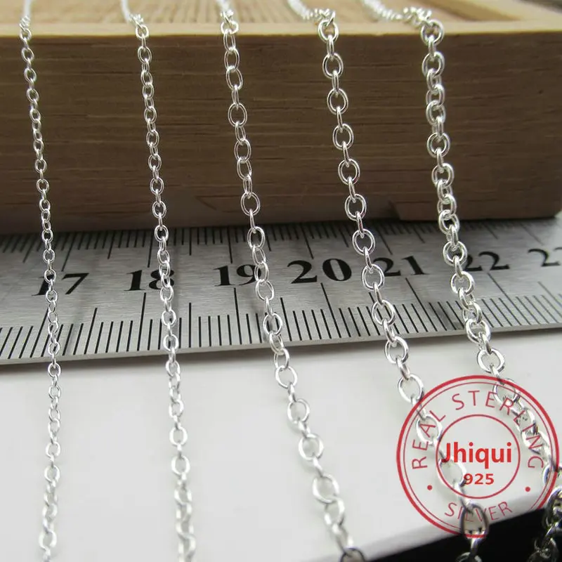 

50CM 925 Sterling Silver O Chain for DIY Bracelet Necklace Tassels Making PURE Silver Chain DIY Jewelry Findings