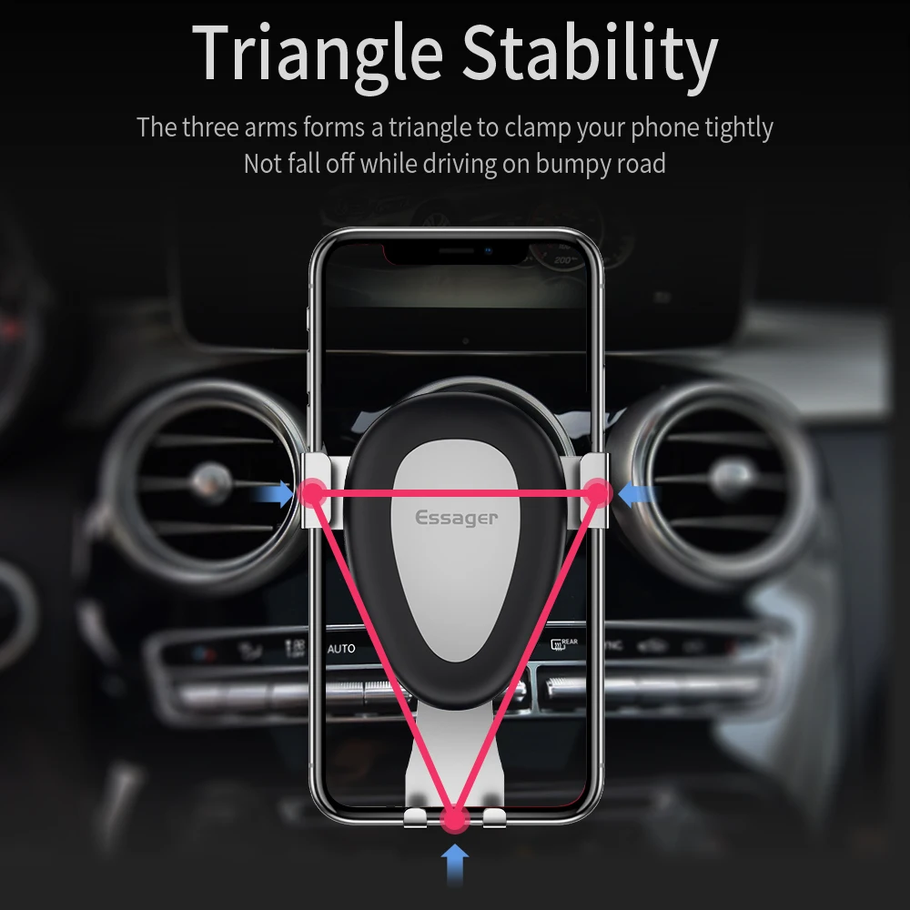 Автомобильный держатель для телефона Essager Gravity для iPhone samsung A50 S10 держатель на вентиляционное отверстие автомобиля держатель для телефона в автомобиле держатель для мобильного телефона Подставка