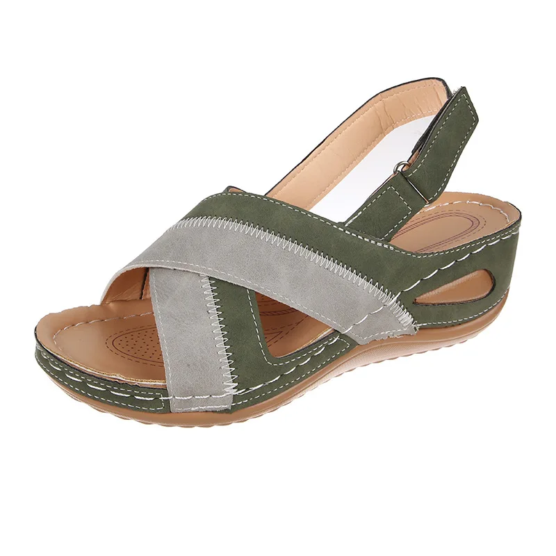 

Sandals Women Shoes Summer Flat Sandals Female Hook & Loop Sandals Footwear 2020 Fashion Leather Shoes Sandalias Mujer