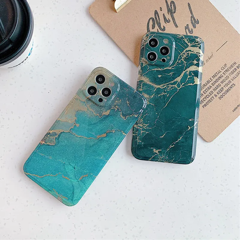 

Marble Texture Phone Case For iPhone 12 11 Pro Max XR XS Max X 7 8 Plus 12 Mini Soft IMD Shockproof Back Cover For iPhone 11 12