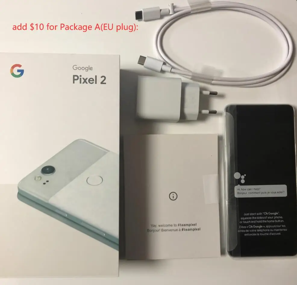 Разблокированный смартфон Google Pixel 2 5,0 ''дюймов, Восьмиядерный, с одной sim-картой, 4G LTE, Android, мобильный телефон, 4 Гб ram, 64 ГБ, 128 ГБ rom, смартфон
