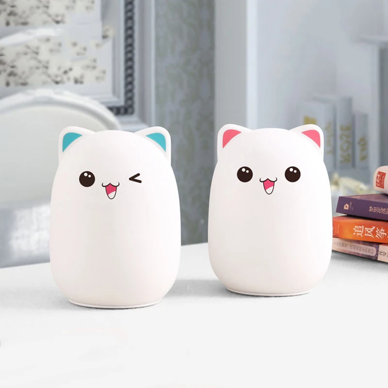 Креативный Цветной силиконовый светодиодный светильник для сна милый