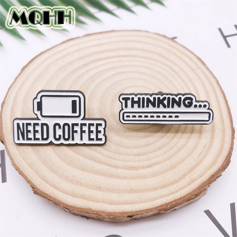 Эмалированная булавка в форме кофейного разума значок на тему ходьбы брошь виде