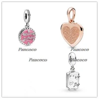 925 sterling silver charm rose matte brilliance heart pendant beads fit women pandora bracelet necklace diy jewelry