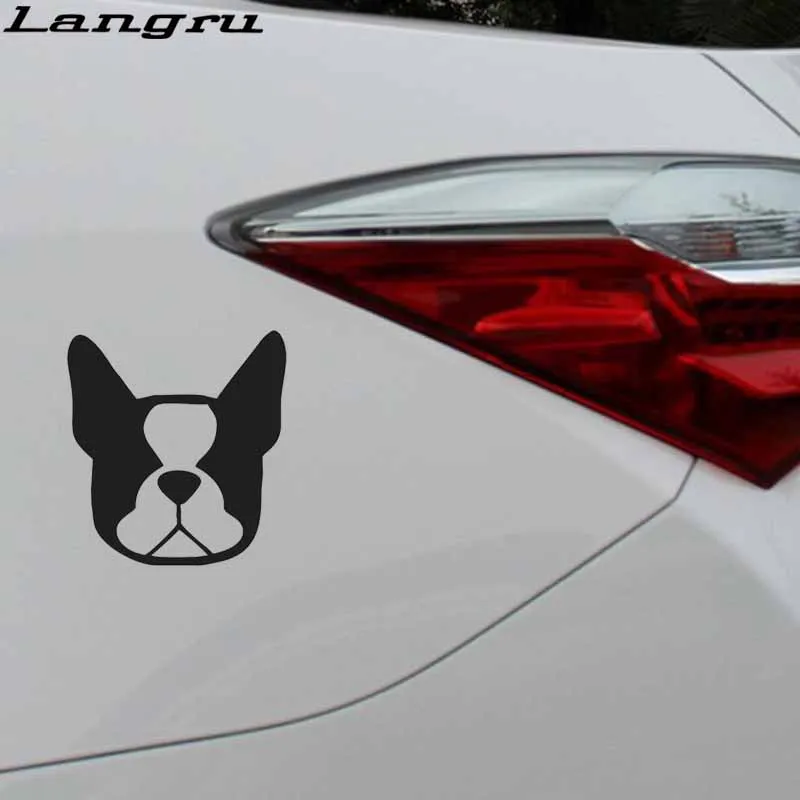 Langru 13 1 см * 14 крутая графика Бостонский терьер собака лицо винил животные