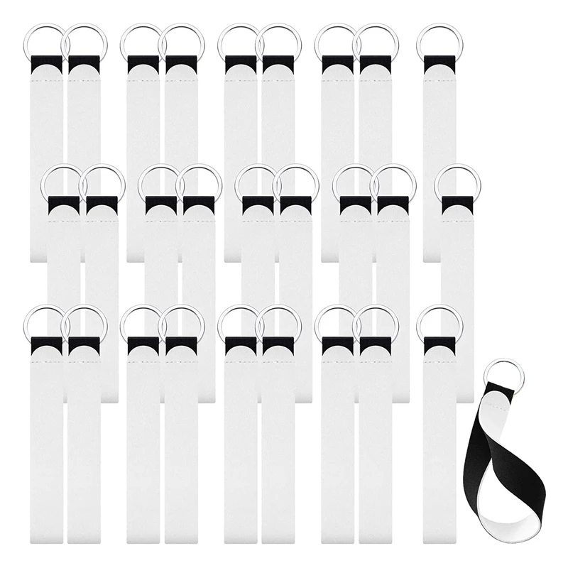 

30 Pieces Sublimation Blank Wristlet Lanyards Strap Wristlet Keychain Wrist Lanyard Keychain Holder