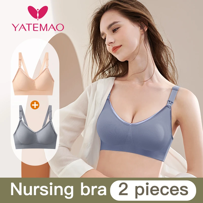 

Cotton Nursing Bra Summer Breathable Breastfeeding Bras for Women Maternity Bra Plus Big Size Easy Feeding Bra Wire Free
