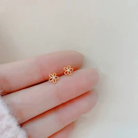 fashion small flower stud earrings romantic sweet accessories for women daily wear minimalism gold jewelry girls birthday gift