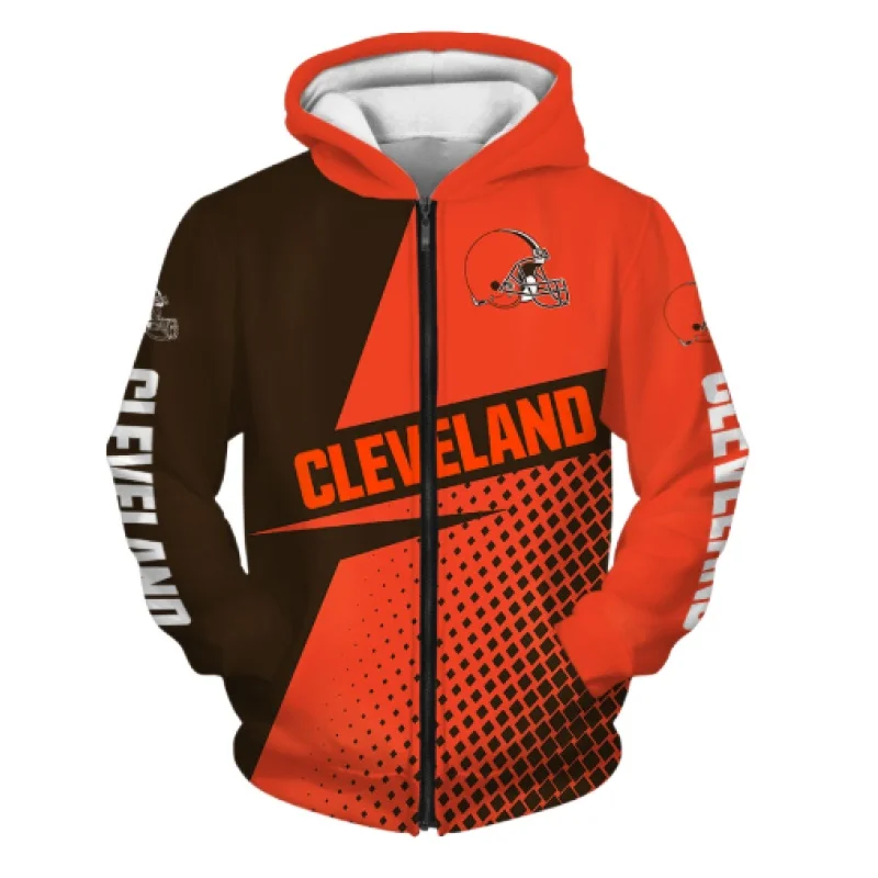

Usa Size Mens Hoodies Browns 3D Print Long Sleeve Rugby Sweatshirts Warm Football Steelers Outwear Zipper Hoody Jacket