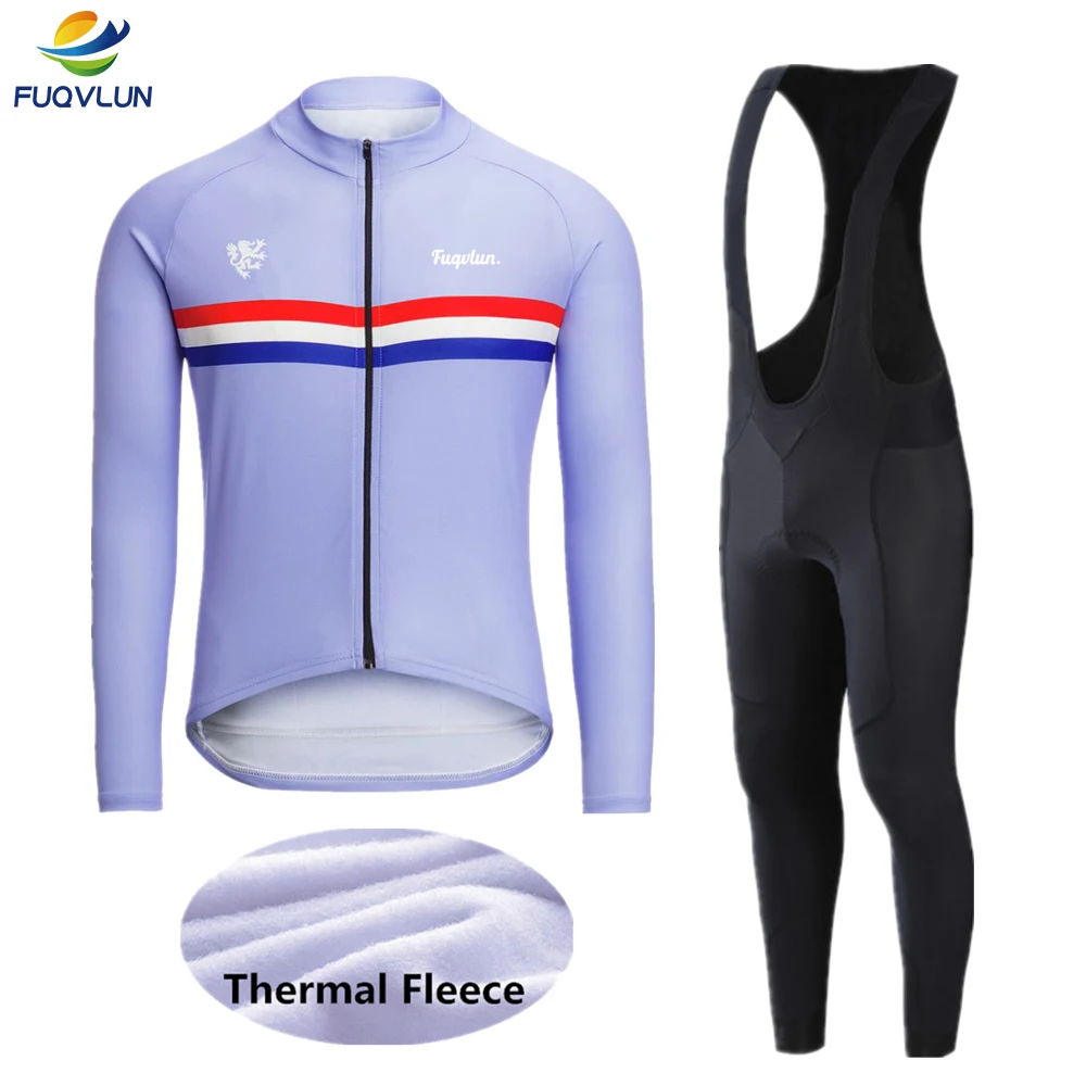 Зимний комплект для велоспорта FUQVLUN одежда из теплого флиса майка костюм MTB Roupas De