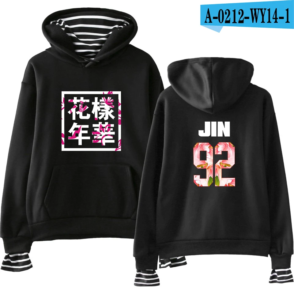 black Bangtan мальчики JUNG KOOK JIN V пуловер кепка хип хоп Kpop Harajuku одежда поддельные две части толстовки кофты для женщин/мужчин kpop - Цвет: black