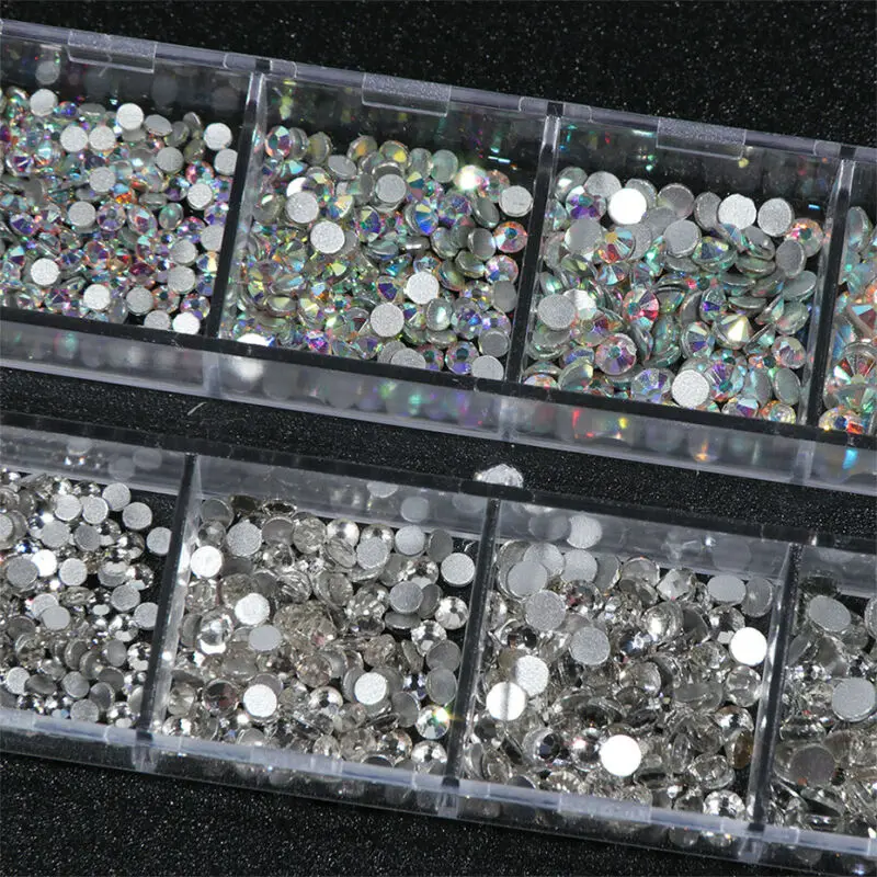 12 boxes/boxes DIY crystal rhinestone jewelry glass 3D glitter diamond gem nail art decoration | Красота и здоровье