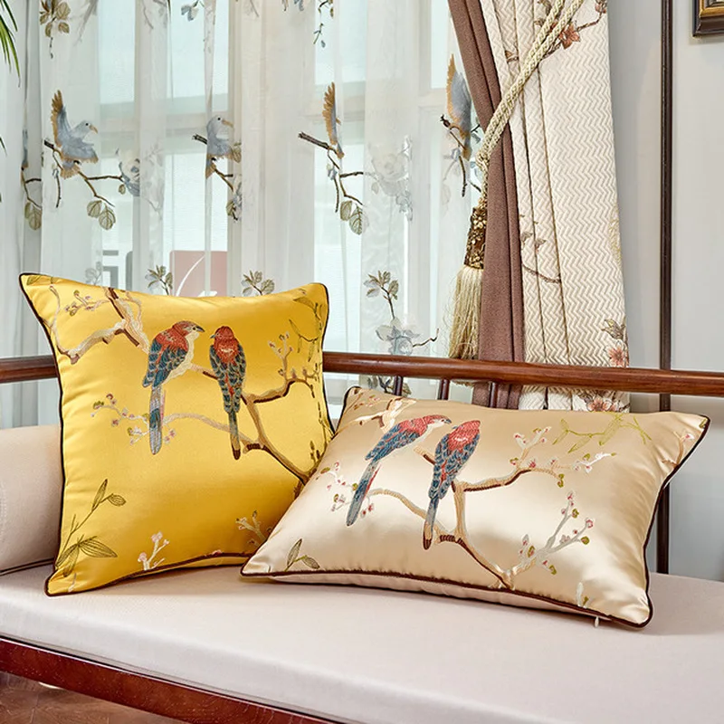New Chinese Pillow Cover Without Core Luxury Cushion Covers Decorative Throw Pillows for Living Room Sofa Rectangular Pillowcase | Дом и сад