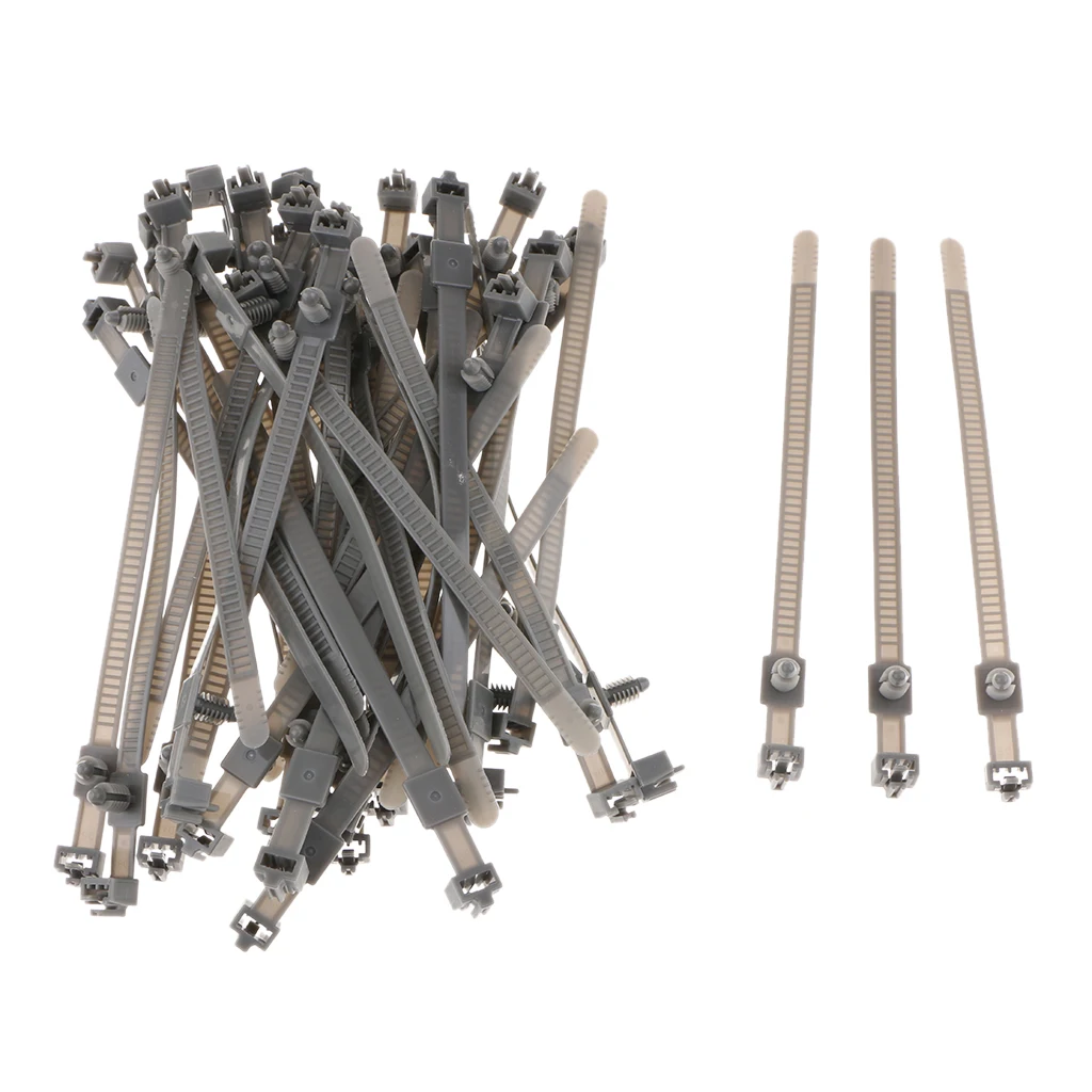 

48 Pieces Car Boat Mounting Zip Tie Wrap Push Rivet Clip Wiring Clamp 170mm