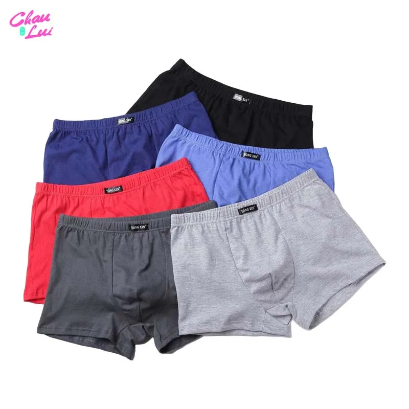 Мужские трусы боксеры Chau Lui дышащие хлопковые больших размеров 4 шт./лот нижнее
