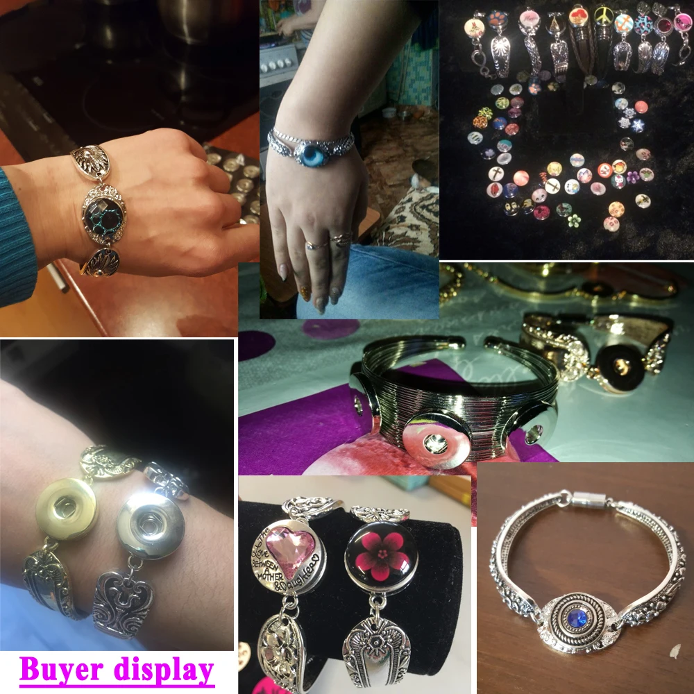 

New Colorful Snap Bracelet Bangle Fit Flower 20MM 18MM Snaps Buttons Jewelry Snaps Magnetic Metal Snap Button Bracelet
