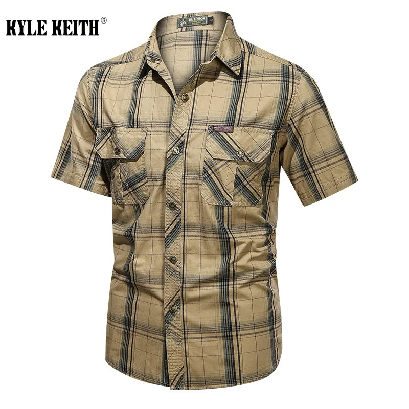 

Рубашка мужская в стиле милитари, хлопок 100%, с воротником с лацканами, рабочая одежда, цвет хаки, большие размеры 5XL, на лето