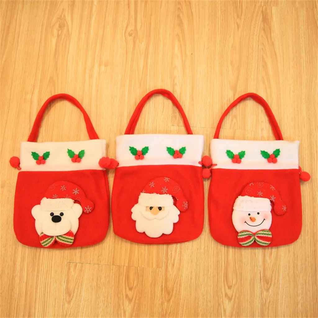 Рождественская красная сумка с изображением снеговика конфеты Детская