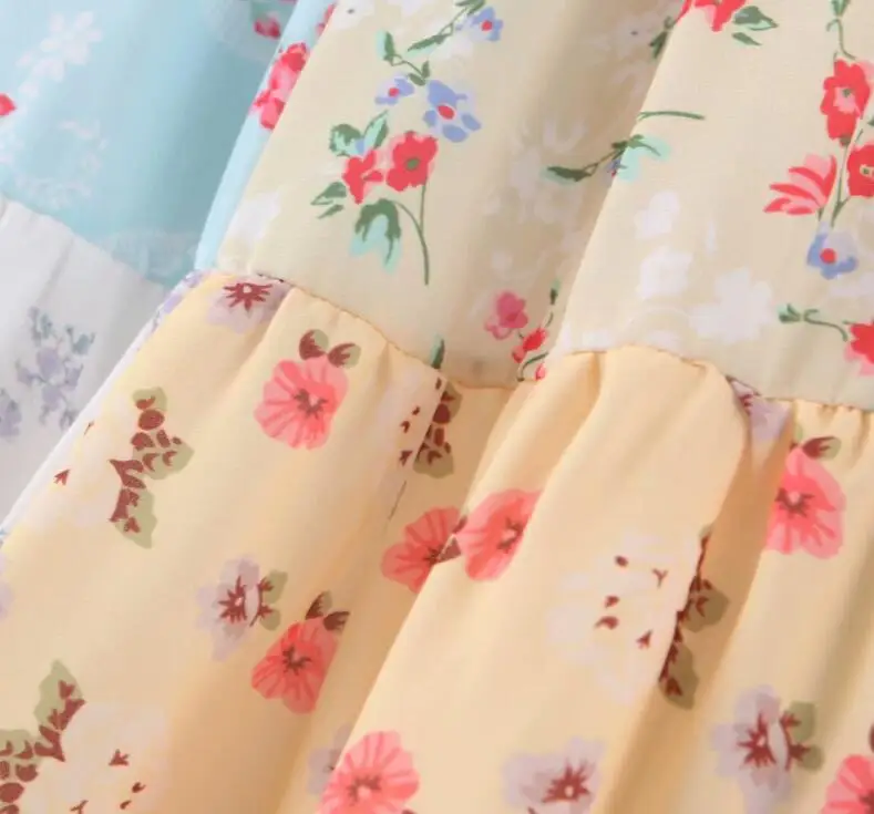 2020 весеннее женское платье контрастного цвета с цветочным принтом длинным