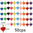 Прищепки деревянные в форме сердца, 50 шт.лот