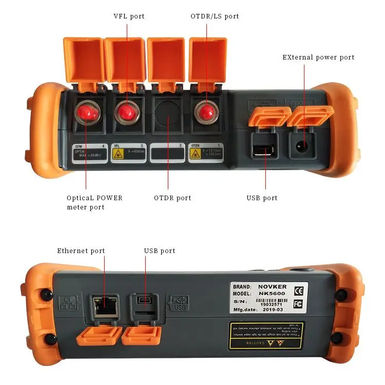 NK5600 Fiber Optical OTDR 1310/1550nm 32/30DB SM Optic Fiber OTDR Tester With VFL OPM Light Source Function