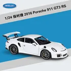Модель автомобиля Welly 1:24 2016 Porsche 911 GT3 RS из сплава, металлическая модель, детские игрушки, коллекция для взрослых, подарок на день рождения, B59