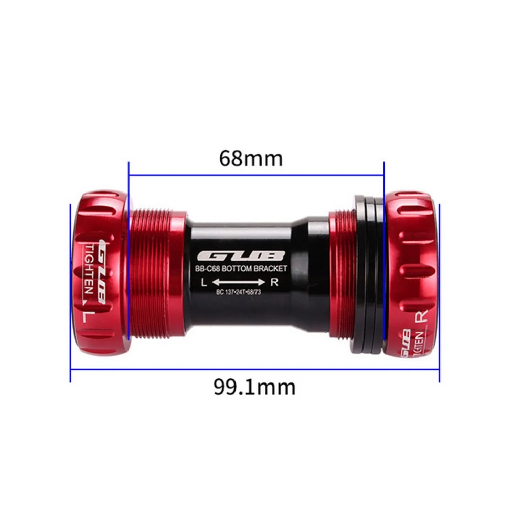 GUB BB C-68 Подшипниковая нижняя каретка винтового типа 68/73 мм Велосипедная ось MTB Road Bike CNC сплав керамический коленчатый вал.