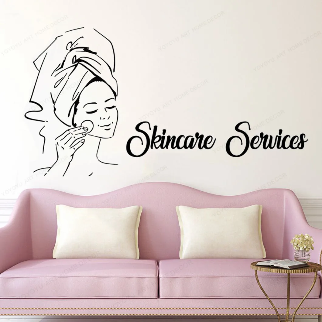 

skincare Wall Decal Mask Skin Care Treatment Vinyl wall Sticker spa Salon removable wall art mural JH322
