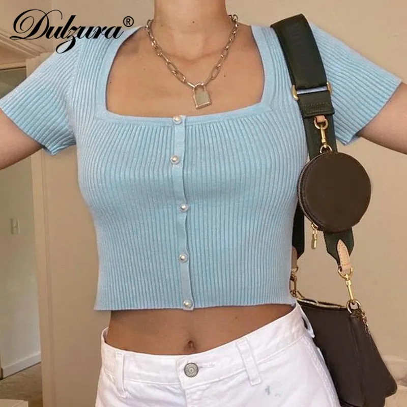 Женский трикотажный кардиган в рубчик Dulzura короткий топ с коротким рукавом